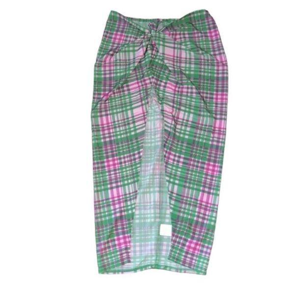 Revolve Plush Plaid Sarong Skirt(Size Medium) - Picture 3 of 5
